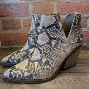 Vince Camuto Snakeskin Pattern Ankle Booties